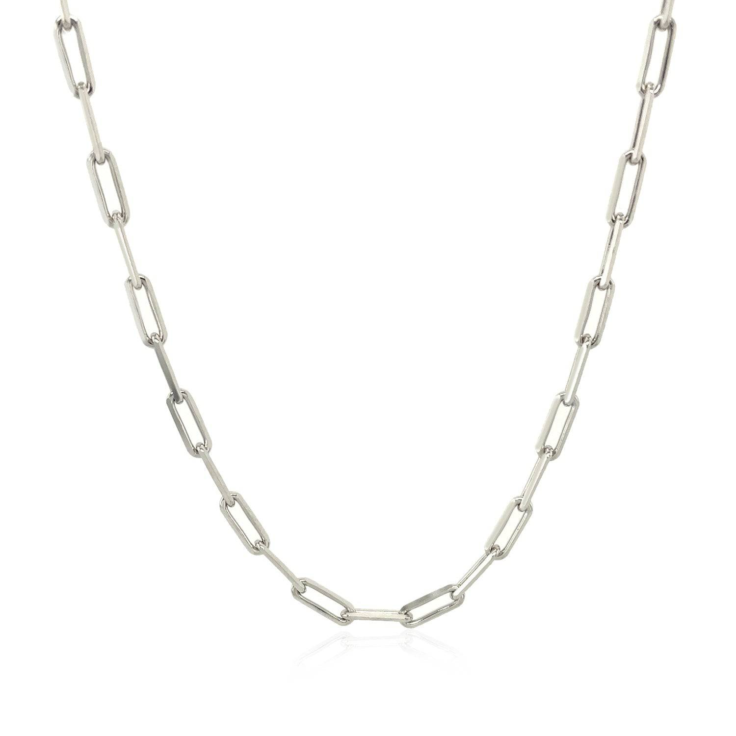 14K White Gold Paperclip Chain (2.50 mm) - Forever in Harmony