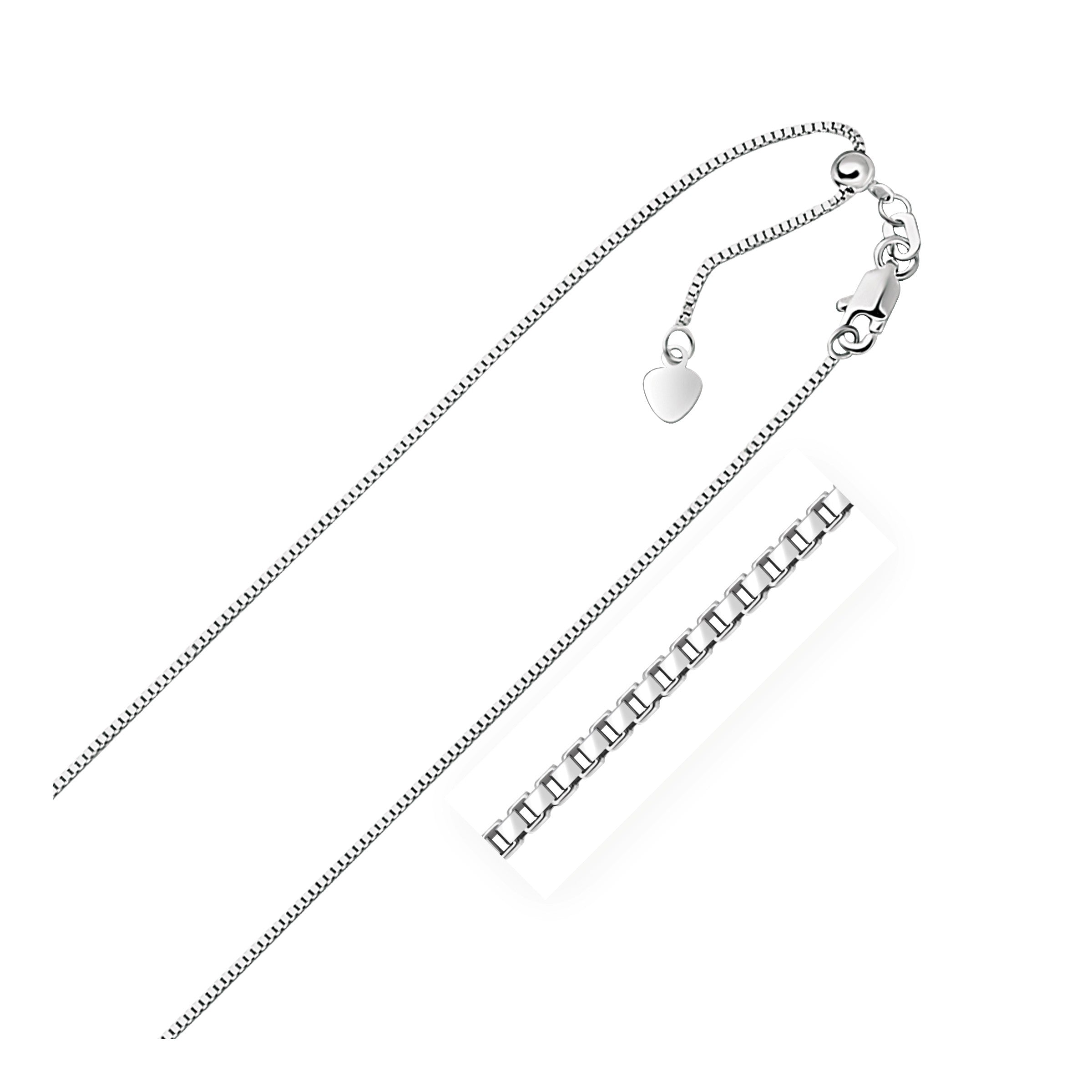 14k White Gold Adjustable Box Chain (0.85 mm) | 22'' - Forever in Harmony