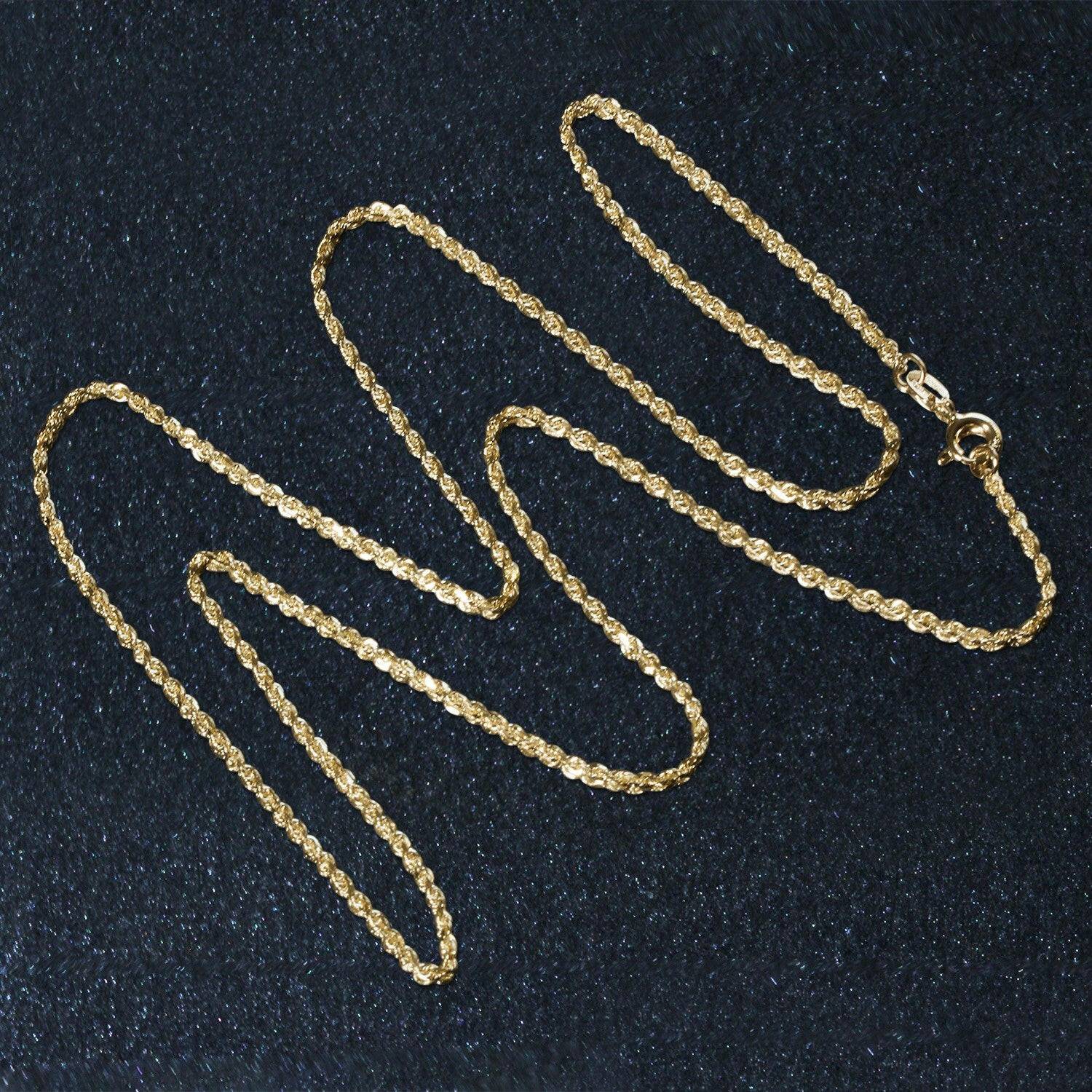 10k Yellow Gold Solid Diamond Cut Rope Chain (1.40 mm) - Forever in Harmony