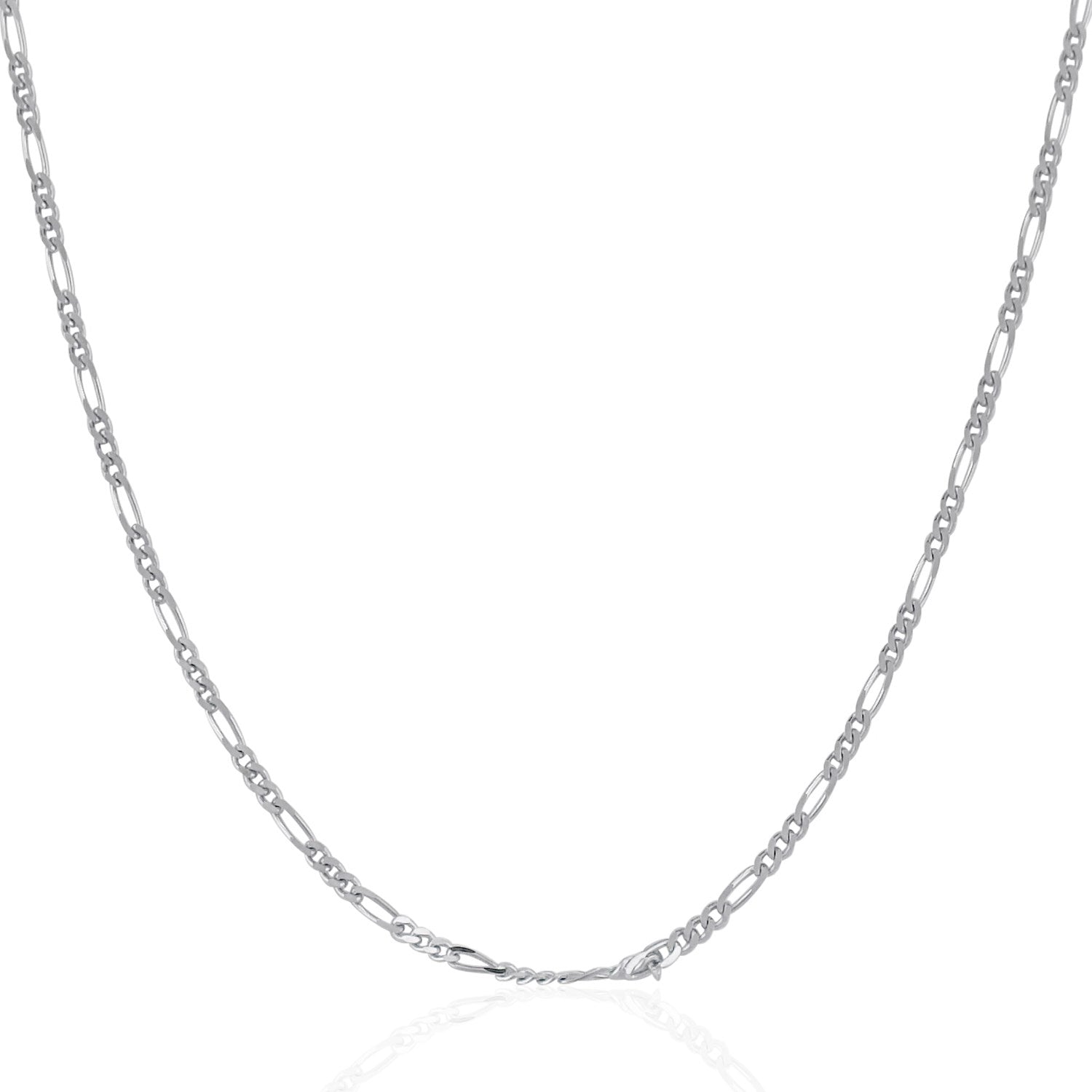 14k White Gold Solid Figaro Chain (1.90 mm) - Forever in Harmony