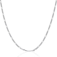 14k White Gold Solid Figaro Chain (1.90 mm) - Forever in Harmony