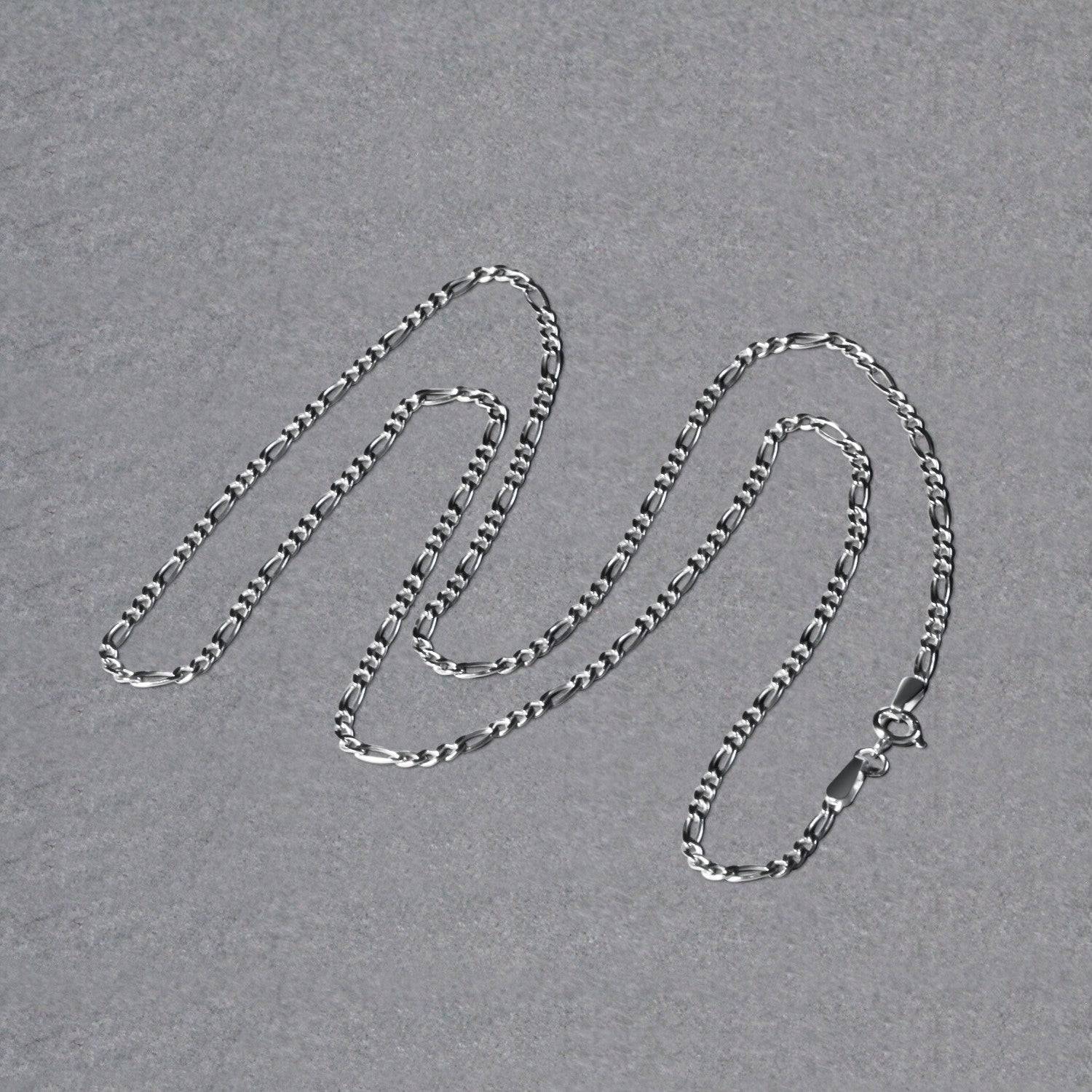 14k White Gold Solid Figaro Chain (1.90 mm) - Forever in Harmony