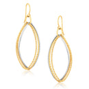 14k Two Tone Gold Textured Triple Oval Shape Drop Earrings - Forever in Harmony