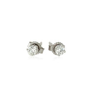 14k White Gold Diamond Four Prong Stud Earrings (1/4 cttw) - Forever in Harmony