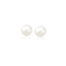 14k Yellow Gold Freshwater Cultured White Pearl Stud Earrings (6mm) - Forever in Harmony