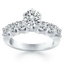 14k White Gold Shared Prong Diamond Engagement Ring - Forever in Harmony