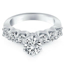 14k White Gold Shared Prong Diamond Engagement Ring - Forever in Harmony