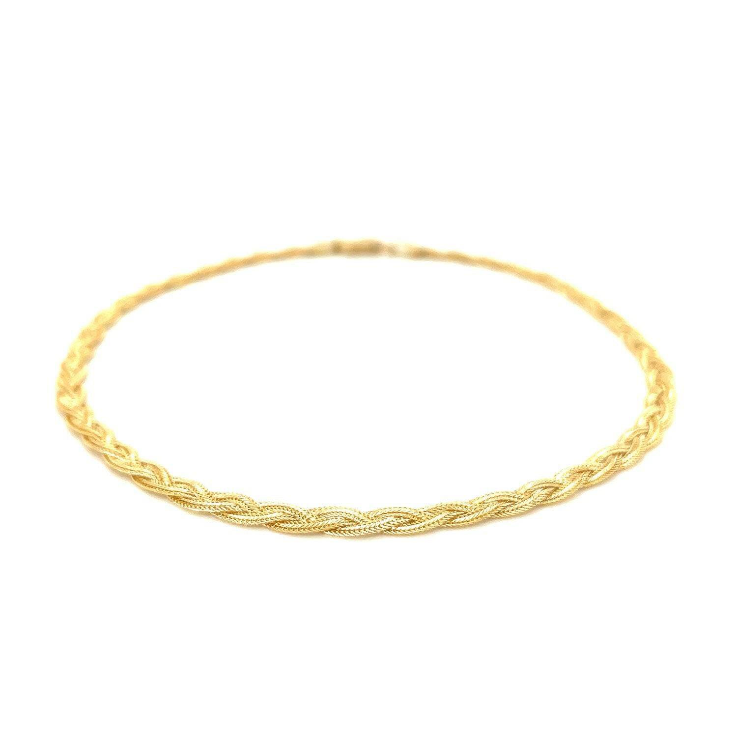 14k Yellow Gold Braided Bracelet  (3.50 mm) | - Forever in Harmony