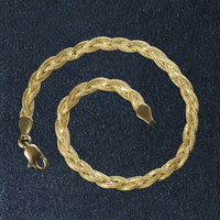 14k Yellow Gold Braided Bracelet  (3.50 mm) | - Forever in Harmony