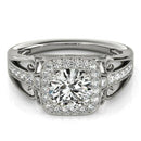 14k White Gold Baroque Shank Style Cut Diamond Engagement Ring (1 1/4 cttw) - Forever in Harmony