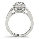 14k White Gold Baroque Shank Style Cut Diamond Engagement Ring (1 1/4 cttw) - Forever in Harmony