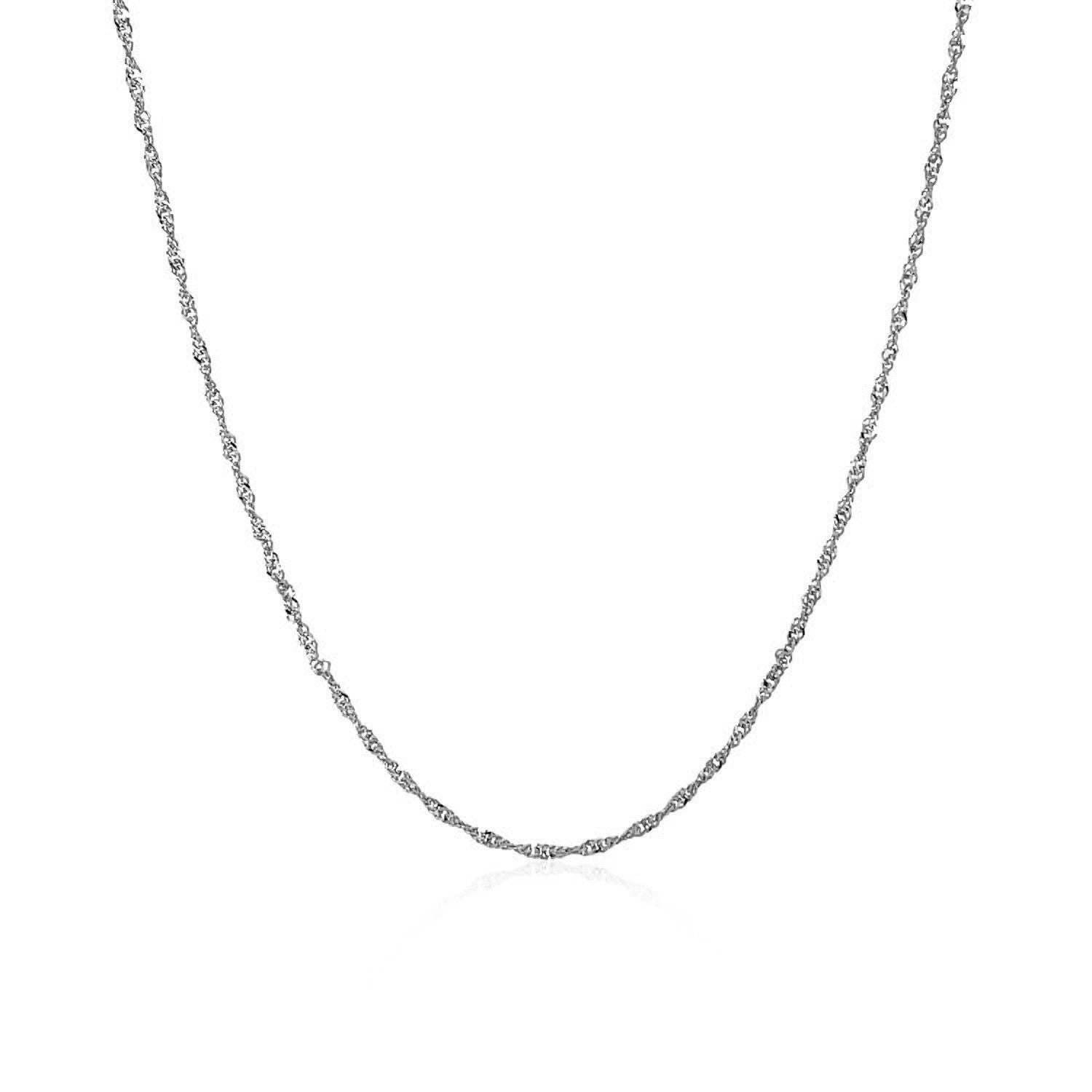 14k White Gold Singapore Chain (1.10 mm) - Forever in Harmony