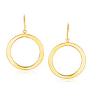 14k Yellow Gold Flat Open Tube Round Earrings - Forever in Harmony