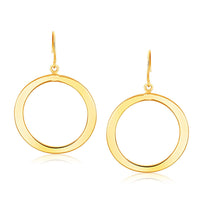 14k Yellow Gold Flat Open Tube Round Earrings - Forever in Harmony