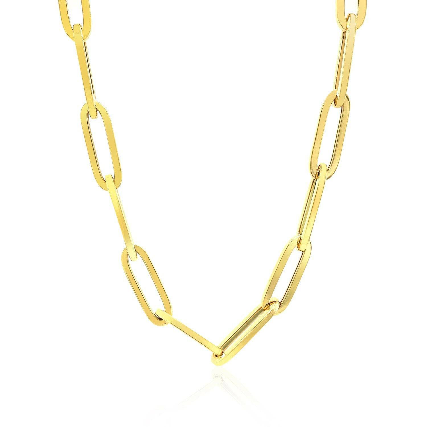 14K Yellow Gold Wide Paperclip Chain (6.1 mm) |