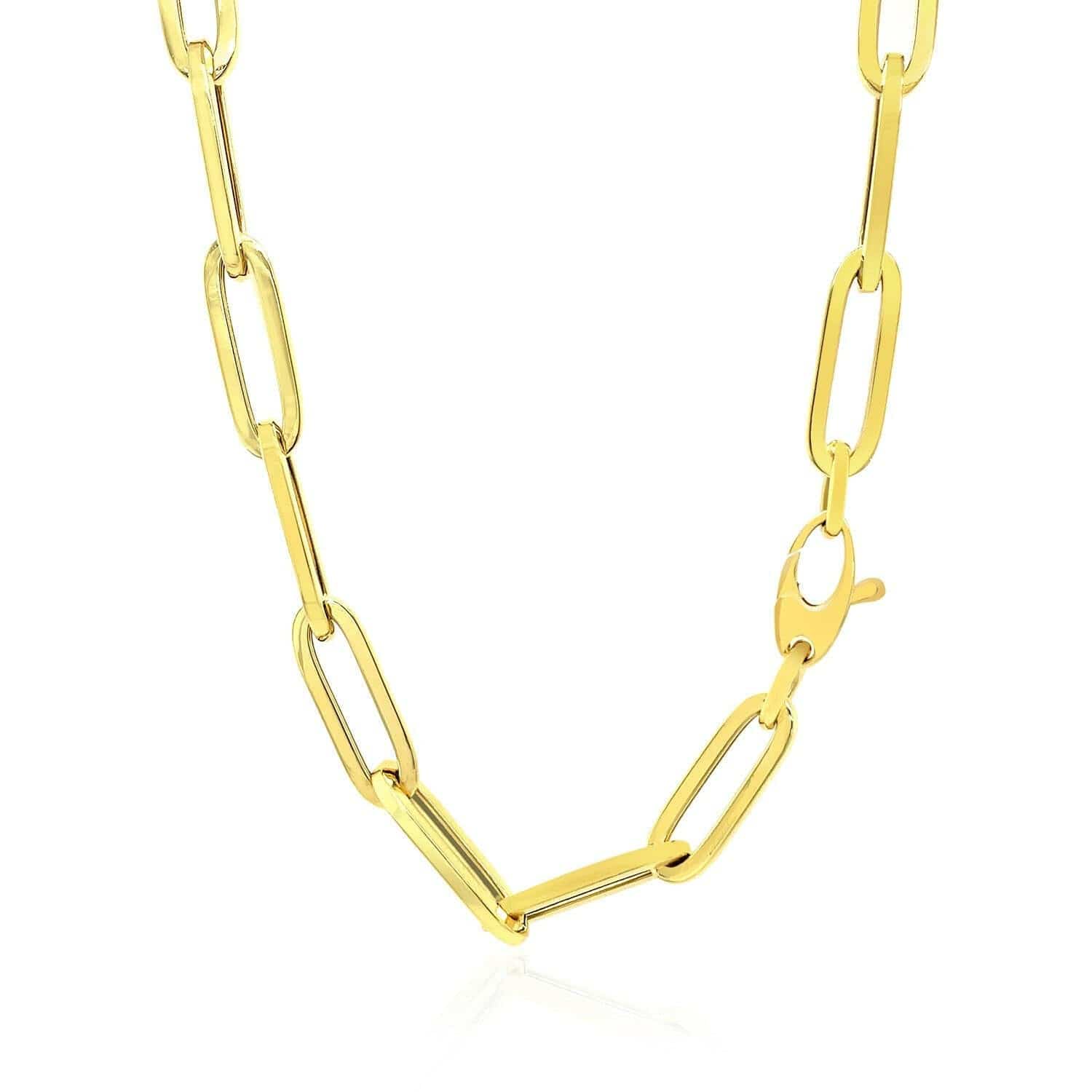 14K Yellow Gold Wide Paperclip Chain (6.1 mm) | - Forever in Harmony