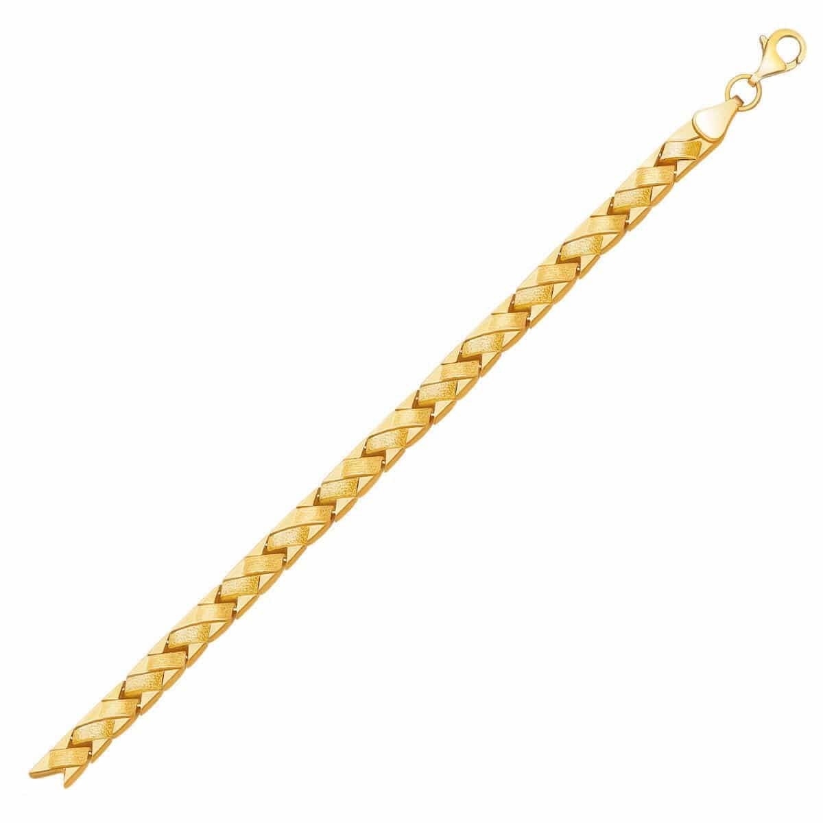 14k Yellow Gold Fancy Basket Weave Line Bracelet (4.85 mm) |