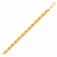 14k Yellow Gold Fancy Basket Weave Line Bracelet (4.85 mm) | 7.25'' - Forever in Harmony