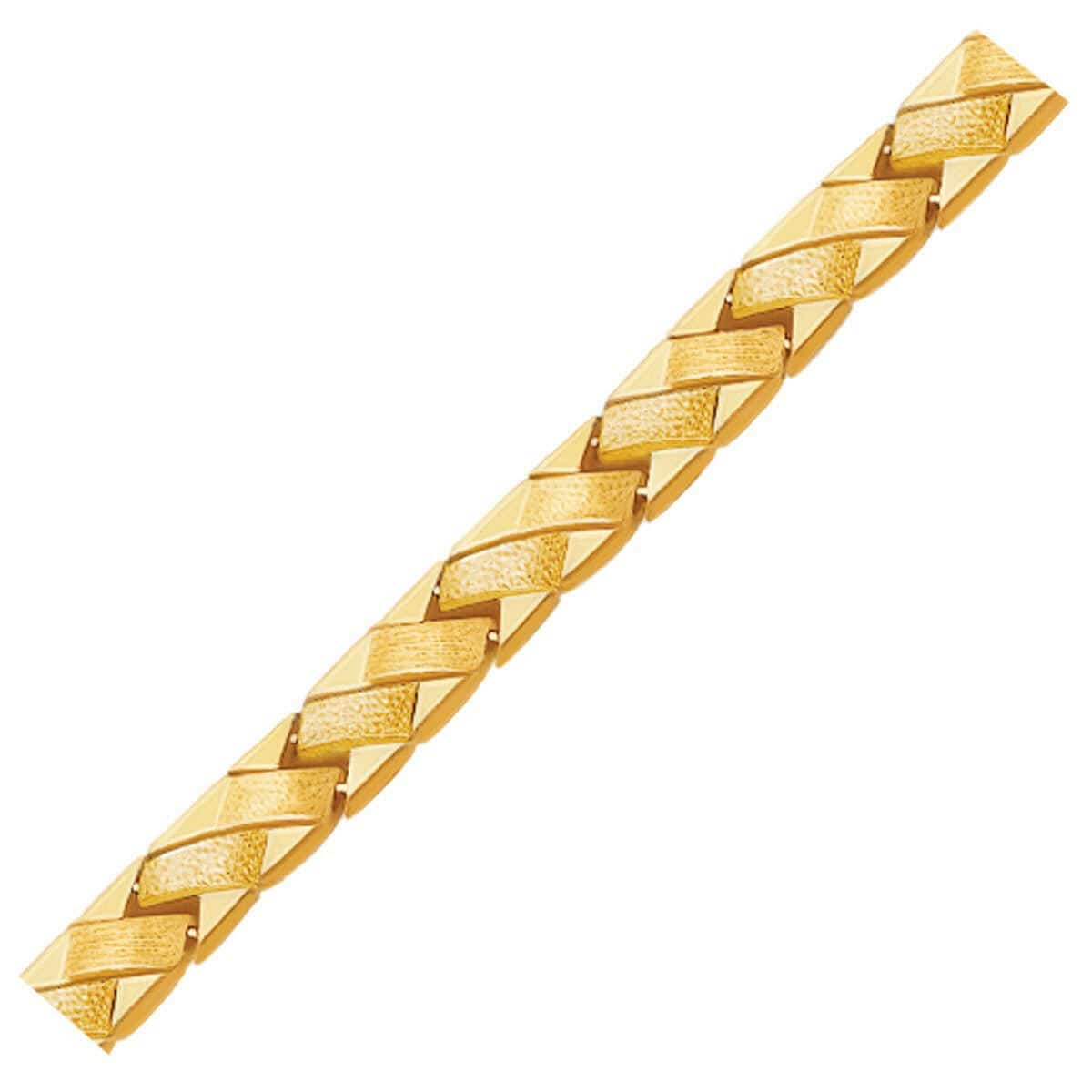 14k Yellow Gold Fancy Basket Weave Line Bracelet (4.85 mm) |