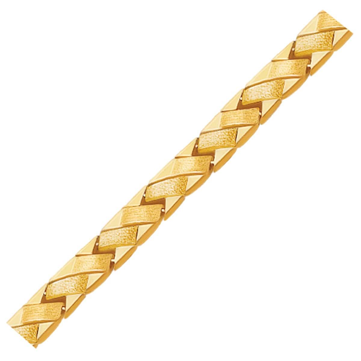 14k Yellow Gold Fancy Basket Weave Line Bracelet (4.85 mm) | 7.25''