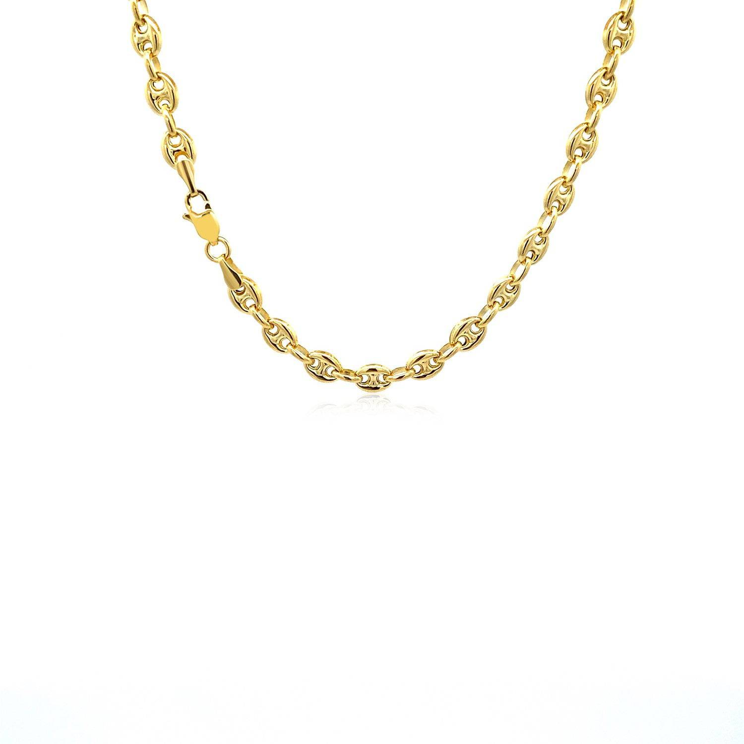 14k Yellow Gold Puffed Mariner Link Chain (4.70 mm) | 18'' - Forever in Harmony