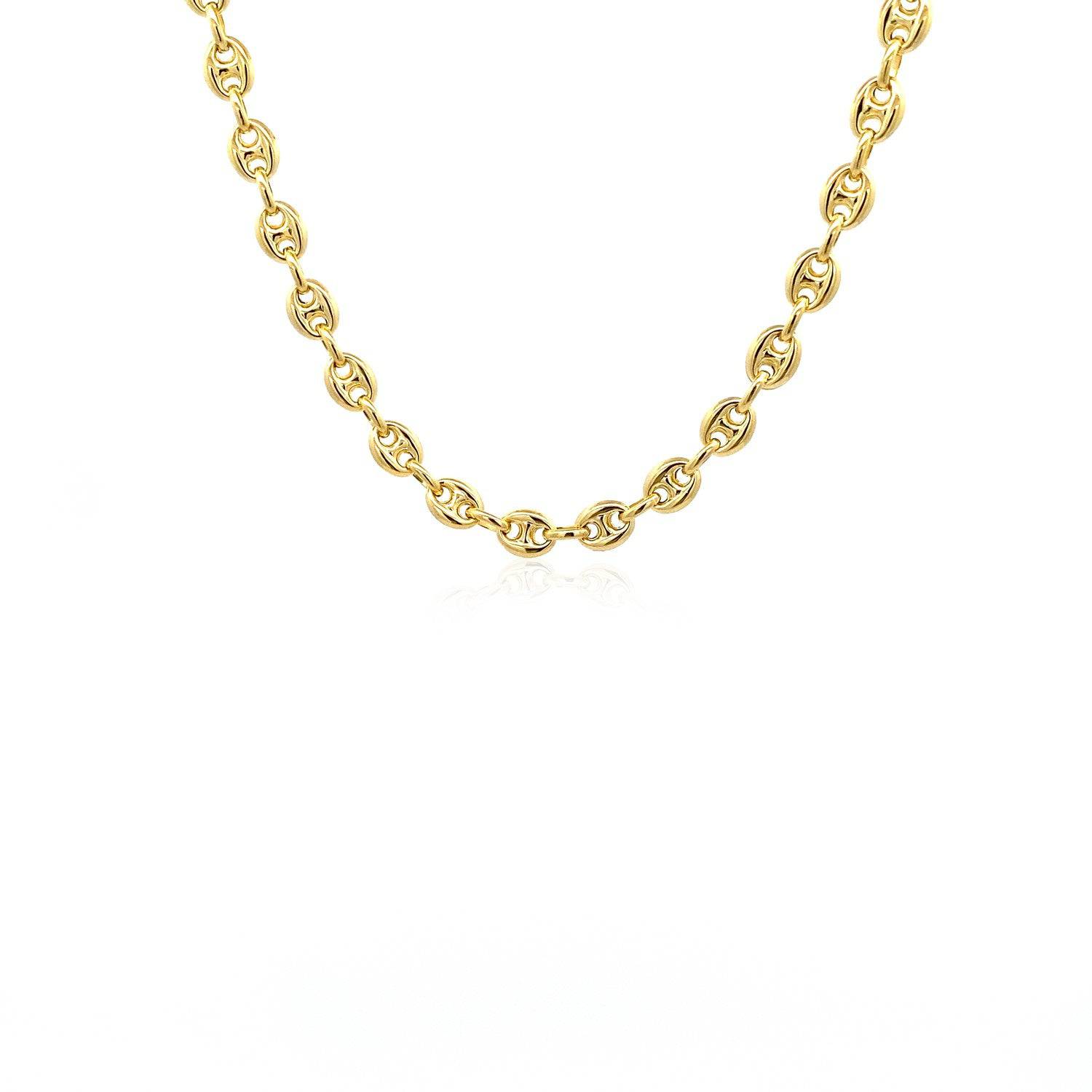 14k Yellow Gold Puffed Mariner Link Chain (4.70 mm) | 18'' - Forever in Harmony