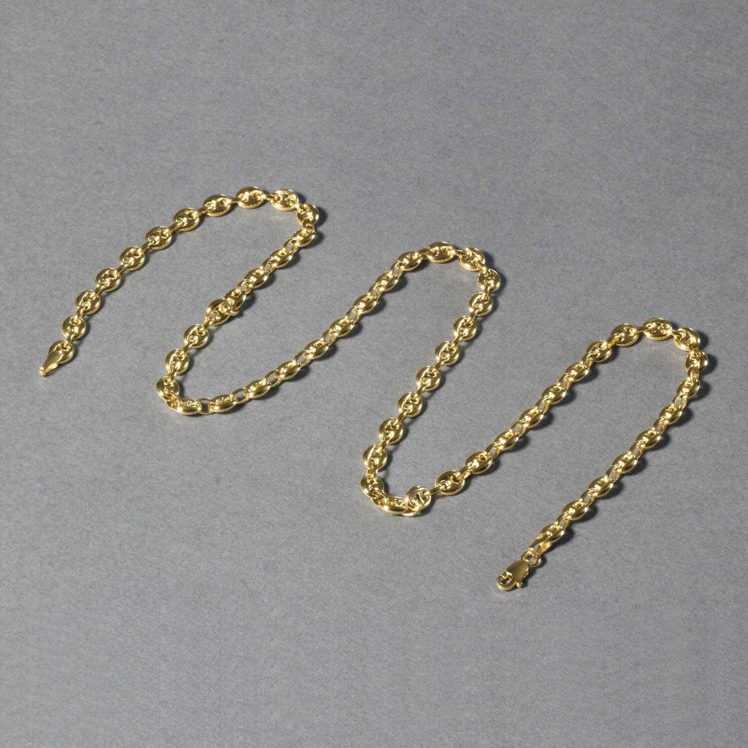 14k Yellow Gold Puffed Mariner Link Chain (4.70 mm) | - Forever in Harmony