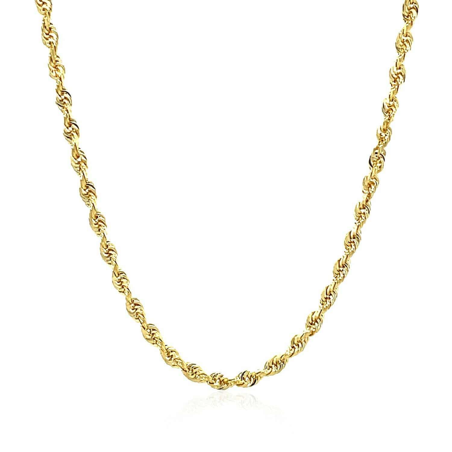 14k Yellow Gold Solid Diamond Cut Rope Chain (2.75 mm) |