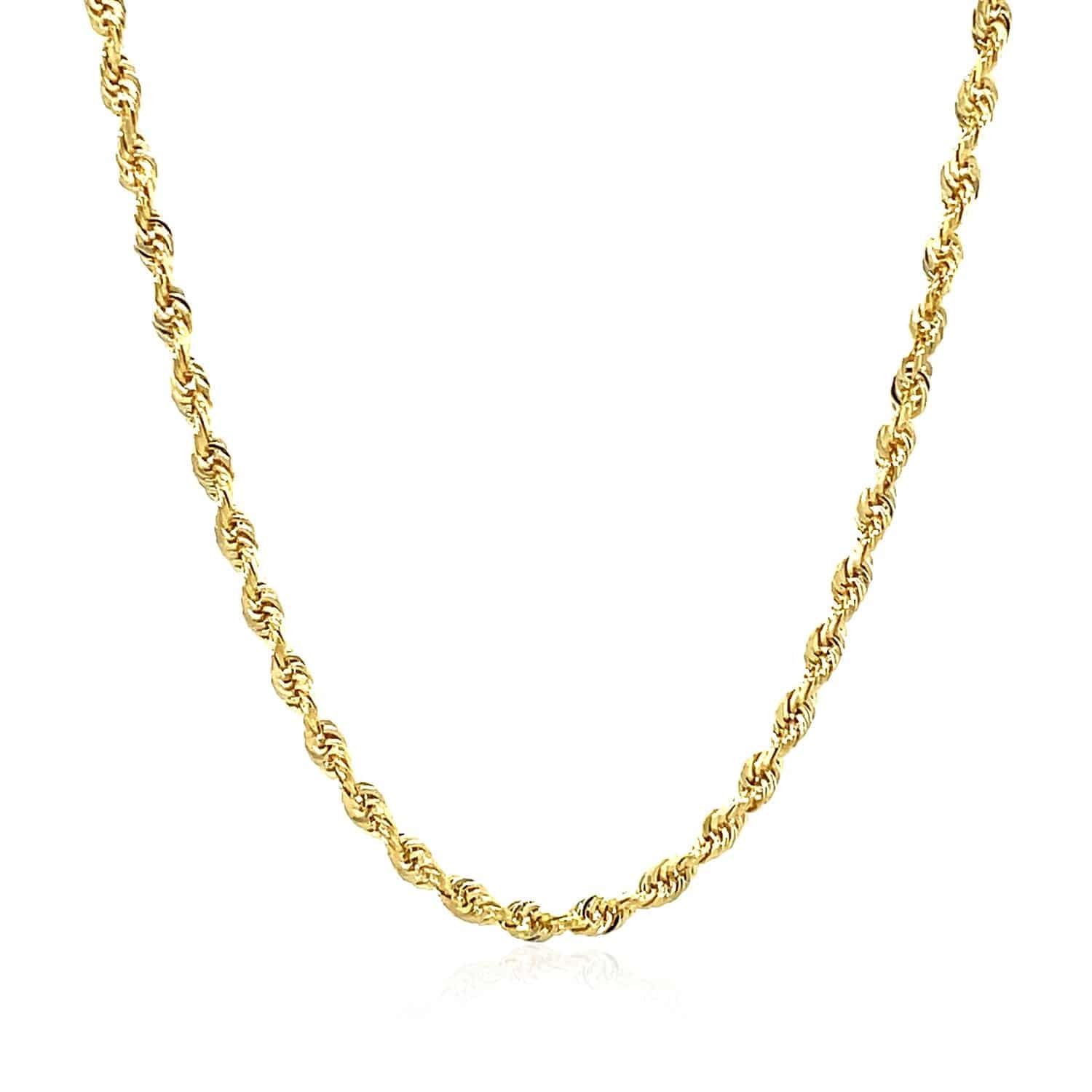 14k Yellow Gold Solid Diamond Cut Rope Chain (2.75 mm) | 18''