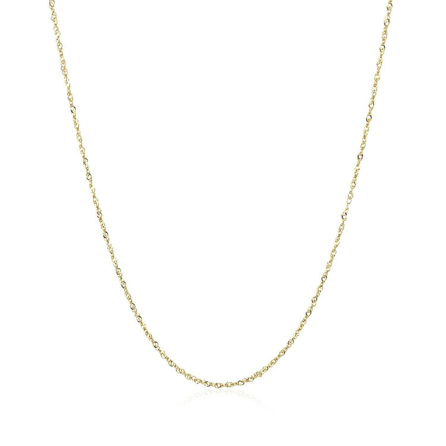 14k Yellow Gold Singapore Chain 0.81 mm | - Forever in Harmony