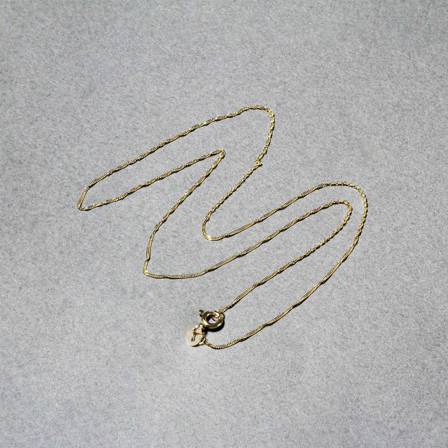 14k Yellow Gold Singapore Chain 0.81 mm | - Forever in Harmony