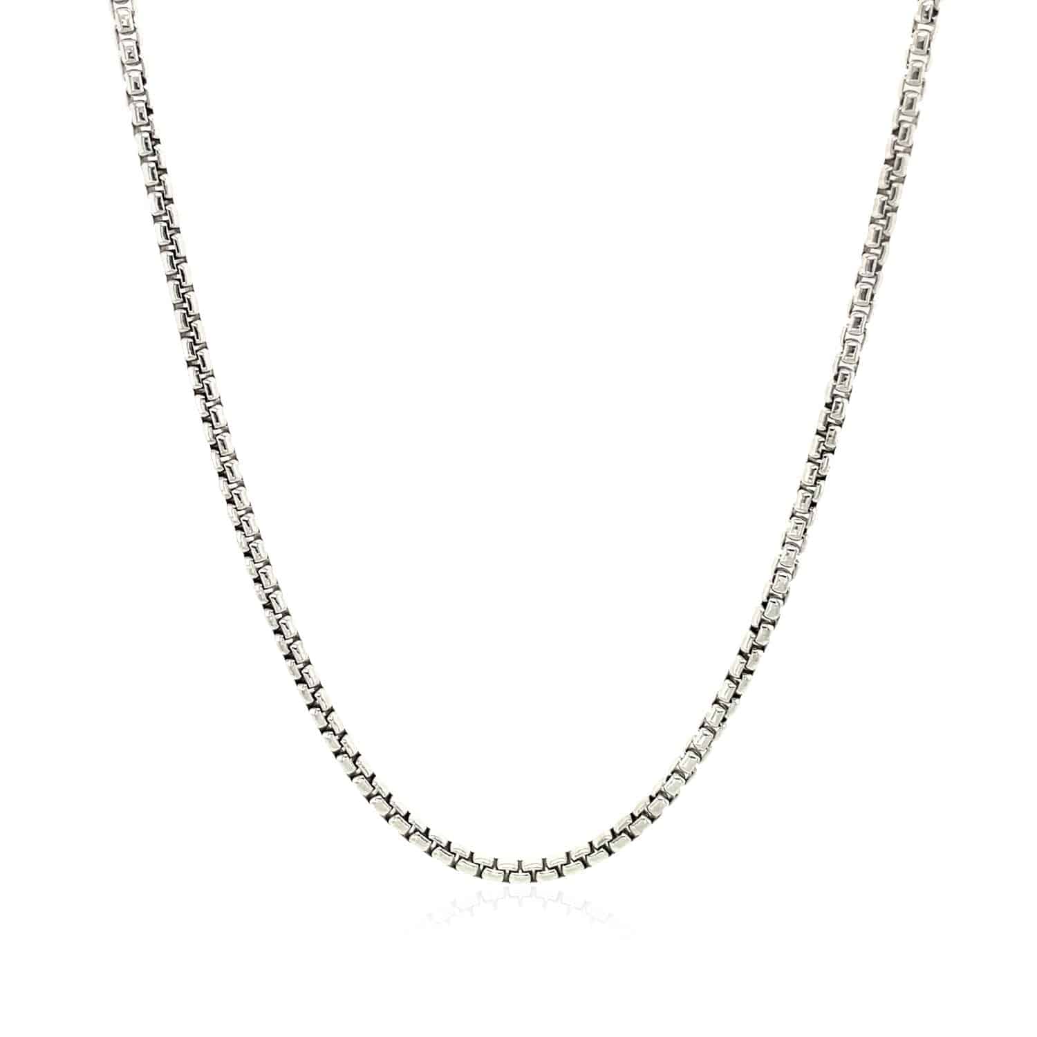 14k White Gold Round Box Chain (1.8 mm) - Forever in Harmony