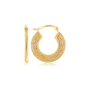 10k Yellow Gold Greek Key Small Hoop Earrings - Forever in Harmony