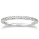 14k White Gold Fancy Engraved Pave Diamond Wedding Ring Band - Forever in Harmony