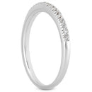 14k White Gold Fancy Engraved Pave Diamond Wedding Ring Band - Forever in Harmony