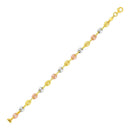 14k Tri Color Gold Mariner Link Anklet | - Forever in Harmony