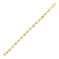 14k Tri Color Gold Mariner Link Anklet | - Forever in Harmony