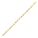 14k Tri Color Gold Mariner Link Anklet | 10 - Forever in Harmony