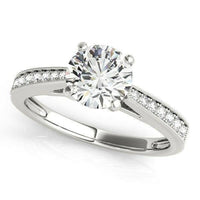 14k White Gold Antique Style Graduagted Diamond Engagement Ring (1 1/8 cttw) - Forever in Harmony