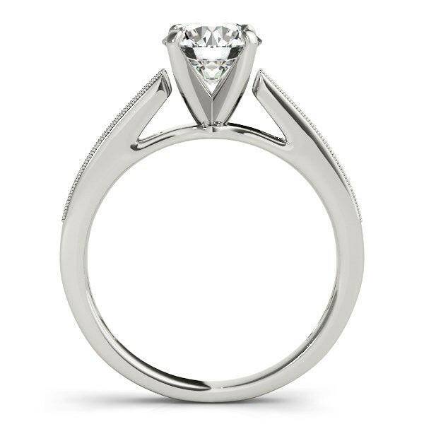 14k White Gold Antique Style Graduagted Diamond Engagement Ring (1 1/8 cttw)