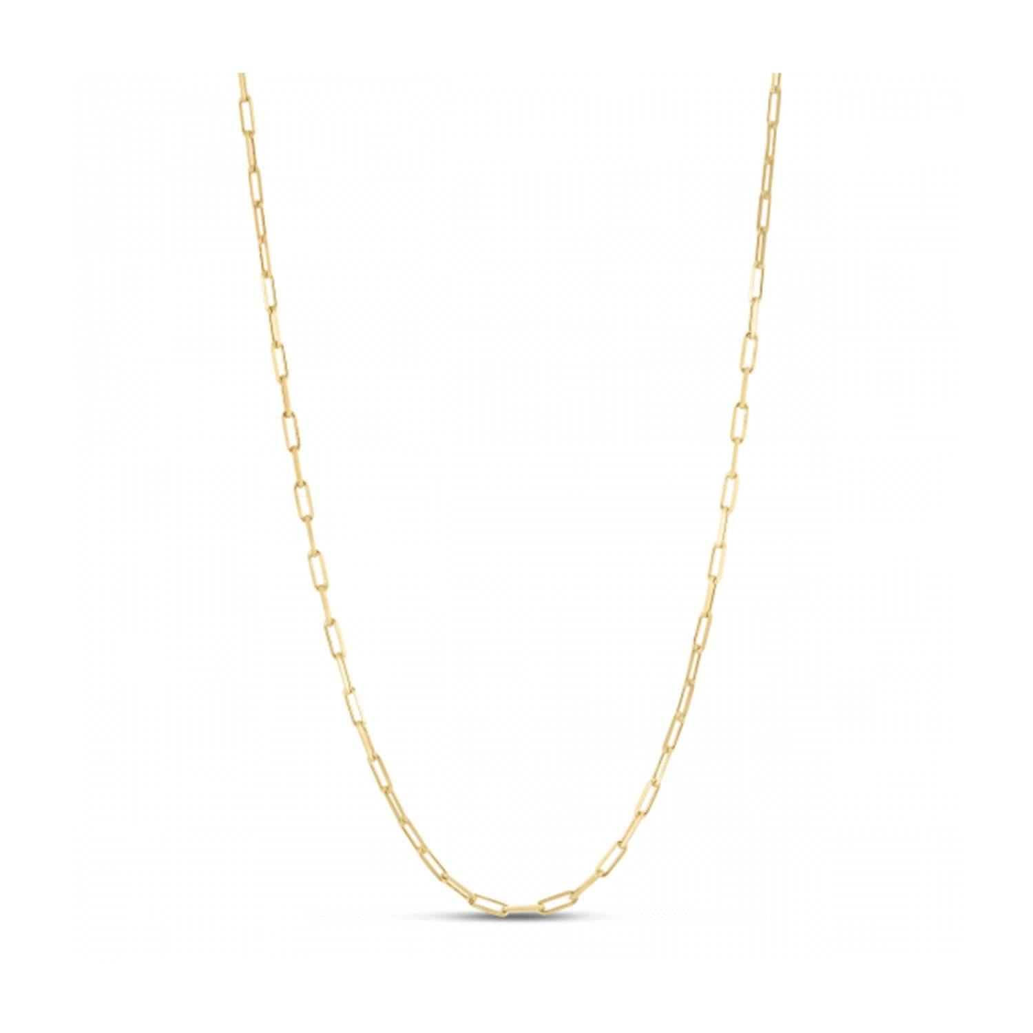 Sterling Silver Gold Plated Paperclip Chain (2.50 mm)