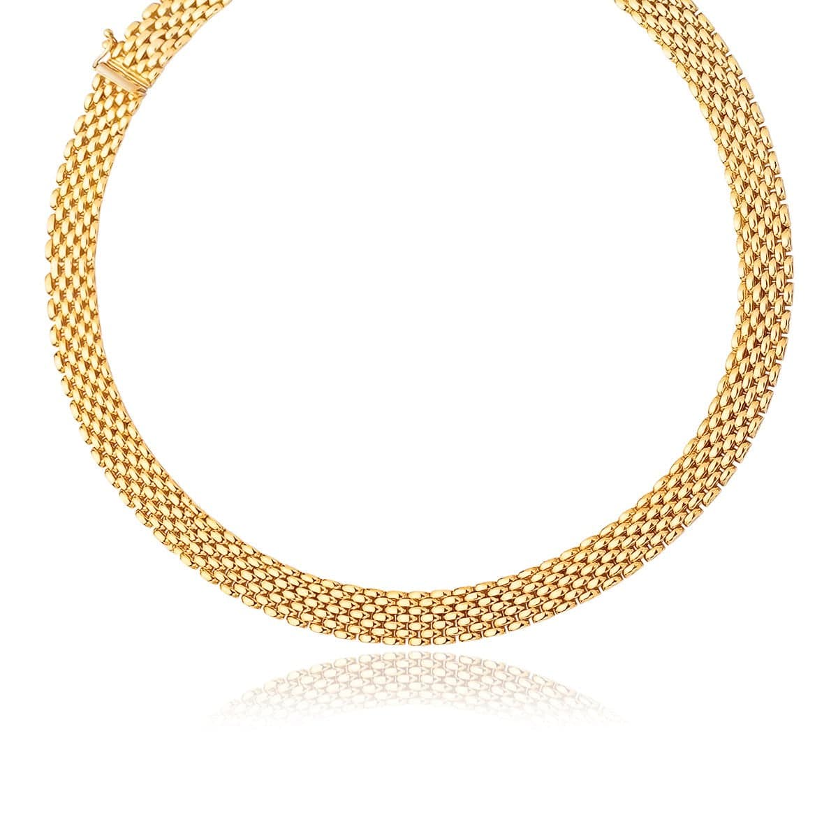 14k Yellow Gold Flexible Panther 9.0mm Line Necklace | 17''