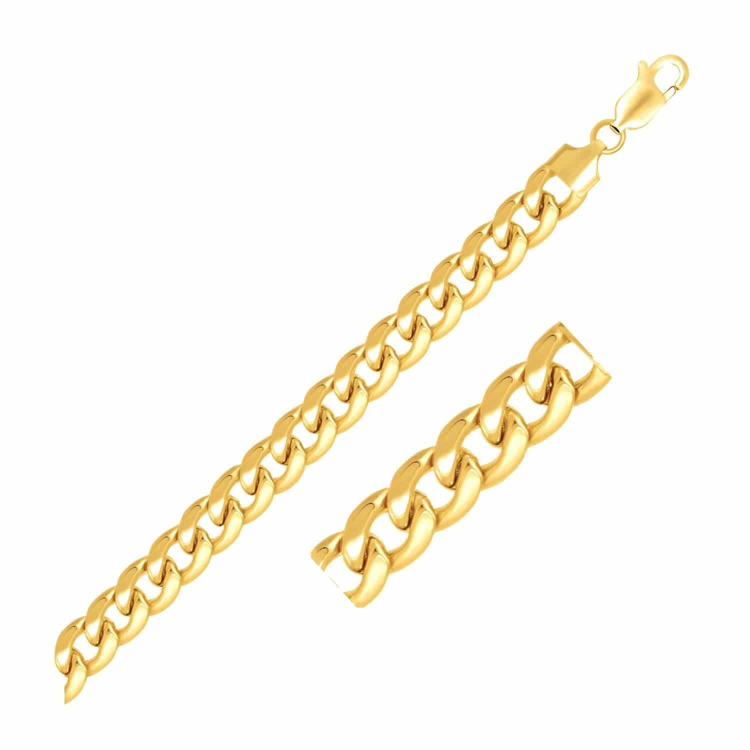 14k Yellow Gold Solid Miami Cuban Bracelet (7.20 mm) |