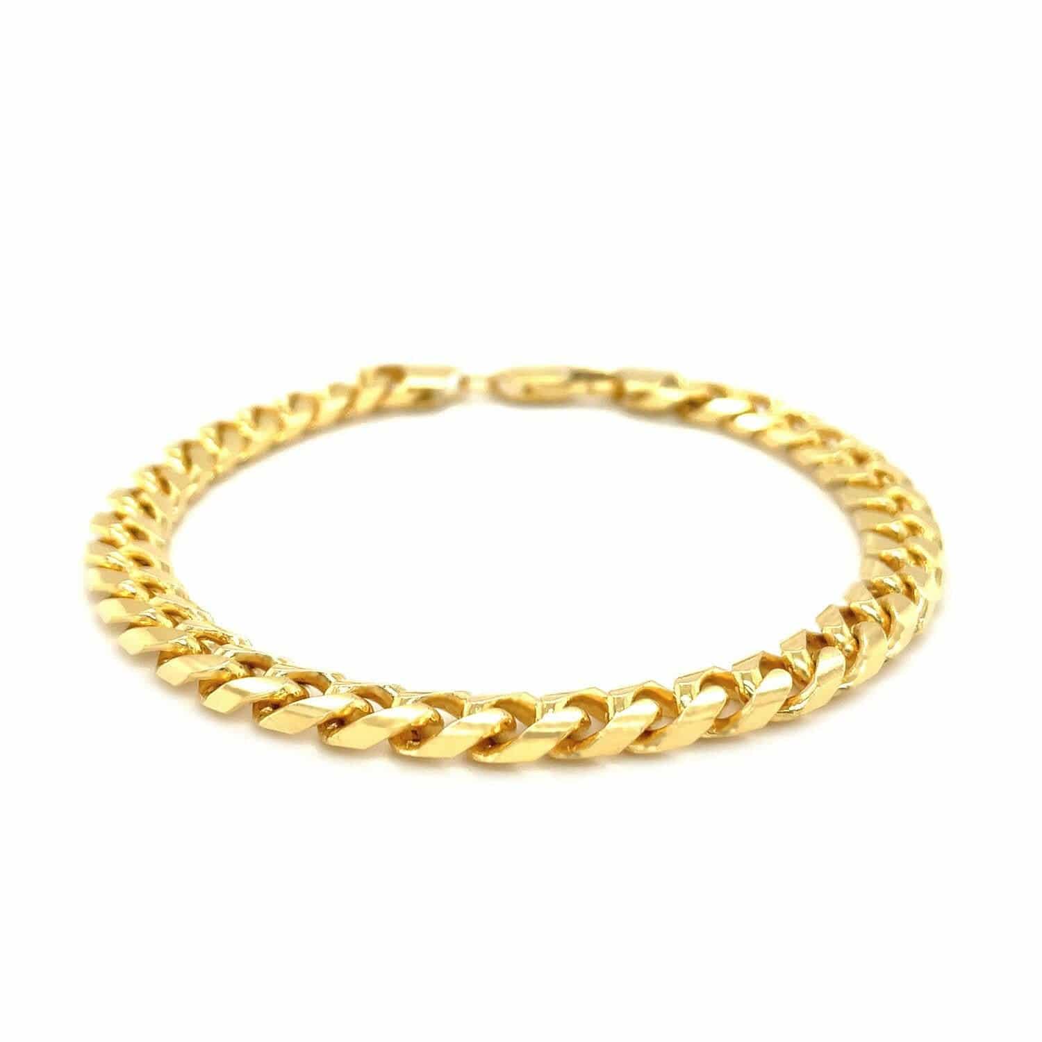 14k Yellow Gold Solid Miami Cuban Bracelet (7.20 mm) |