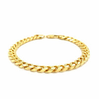 14k Yellow Gold Solid Miami Cuban Bracelet (7.20 mm) | - Forever in Harmony