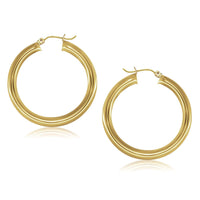 14k Yellow Gold Polished Hoop Earrings (5x40mm) - Forever in Harmony