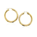 14k Yellow Gold Polished Hoop Earrings (5x40mm) - Forever in Harmony