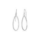 14k White Gold Earrings with Polished Open Teardrop Dangles - Forever in Harmony