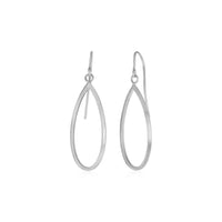 14k White Gold Earrings with Polished Open Teardrop Dangles - Forever in Harmony