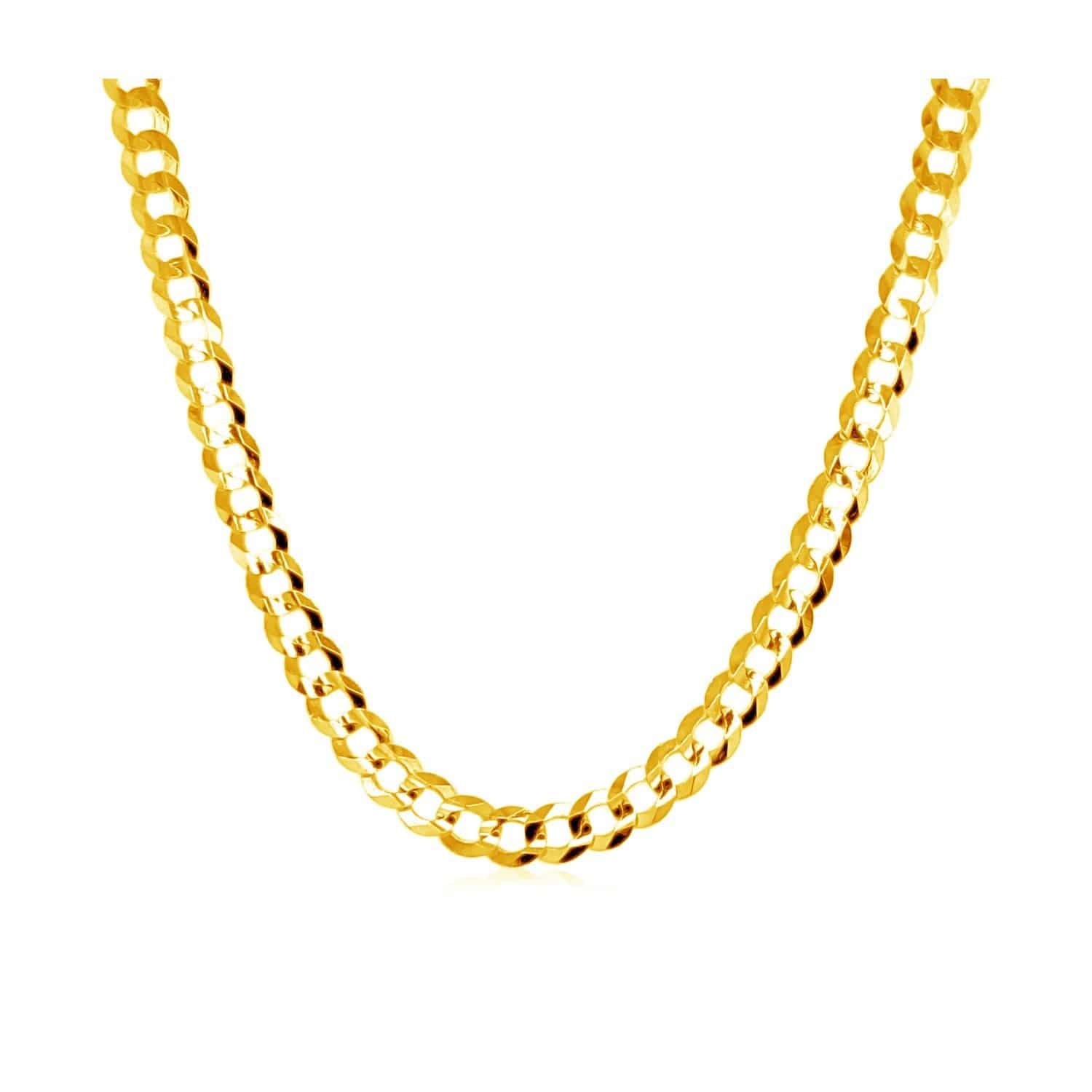 14k Yellow Gold Solid Curb Chain (3.60 mm) | 18''